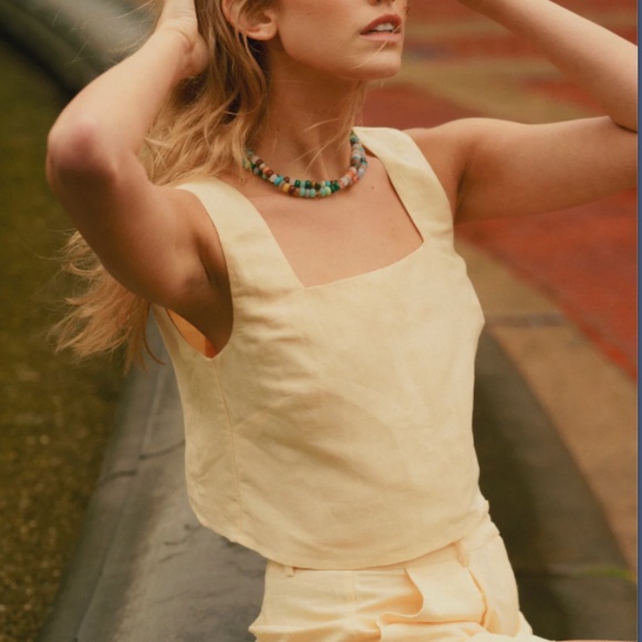 Mason's Daughter Butter Yellow Linen Blouse - Picture 1 of 2